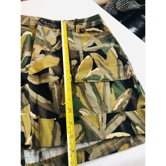 Who What Wear Sz 8 Women Camo Jungle Floral Shorts 100% Cotton High Waisted - Picture 8 of 11